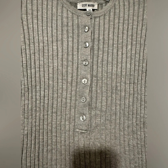 NWT Steve Madden gray Lexi Sweater Dress size M - Picture 2 of 9
